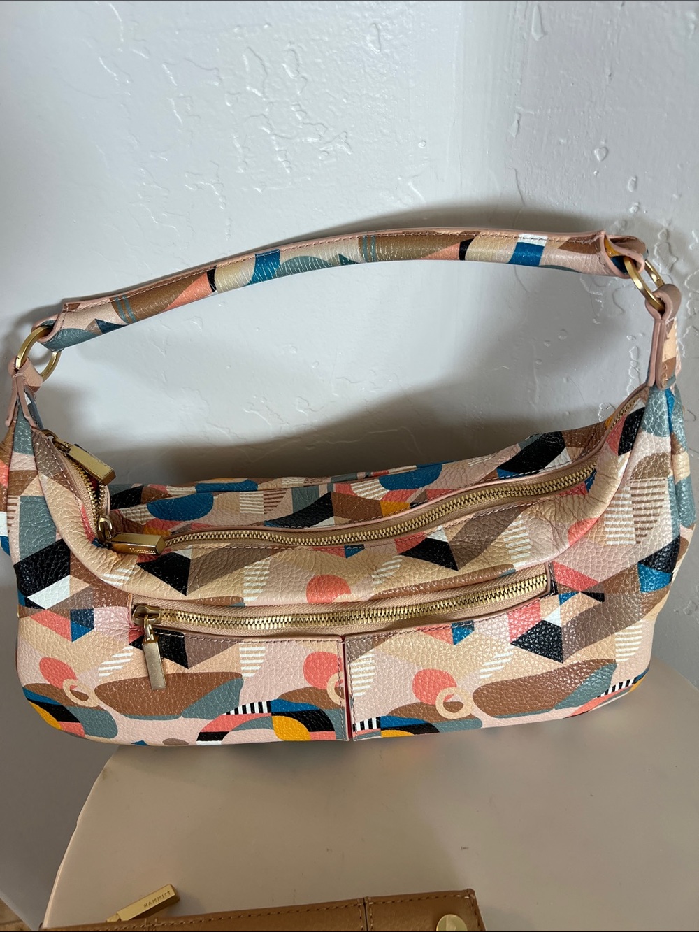 Hammitt Becker Multicolor Geometric Print Shoulder Bag and Hammitt wallet - Picture 4 of 15